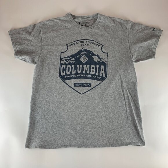 Columbia Gray Short Sleeve Crewneck Shirt Mens Large - Picture 1 of 5